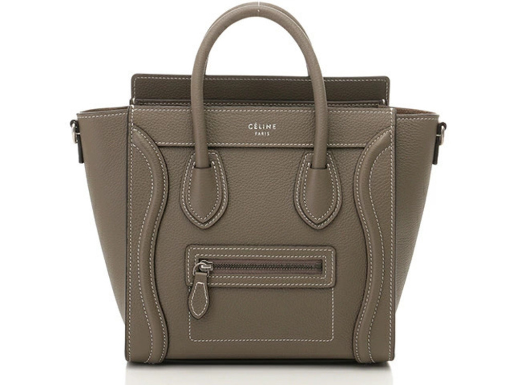 Celine Luggage Tote Shopper Bag Gray Calfskin